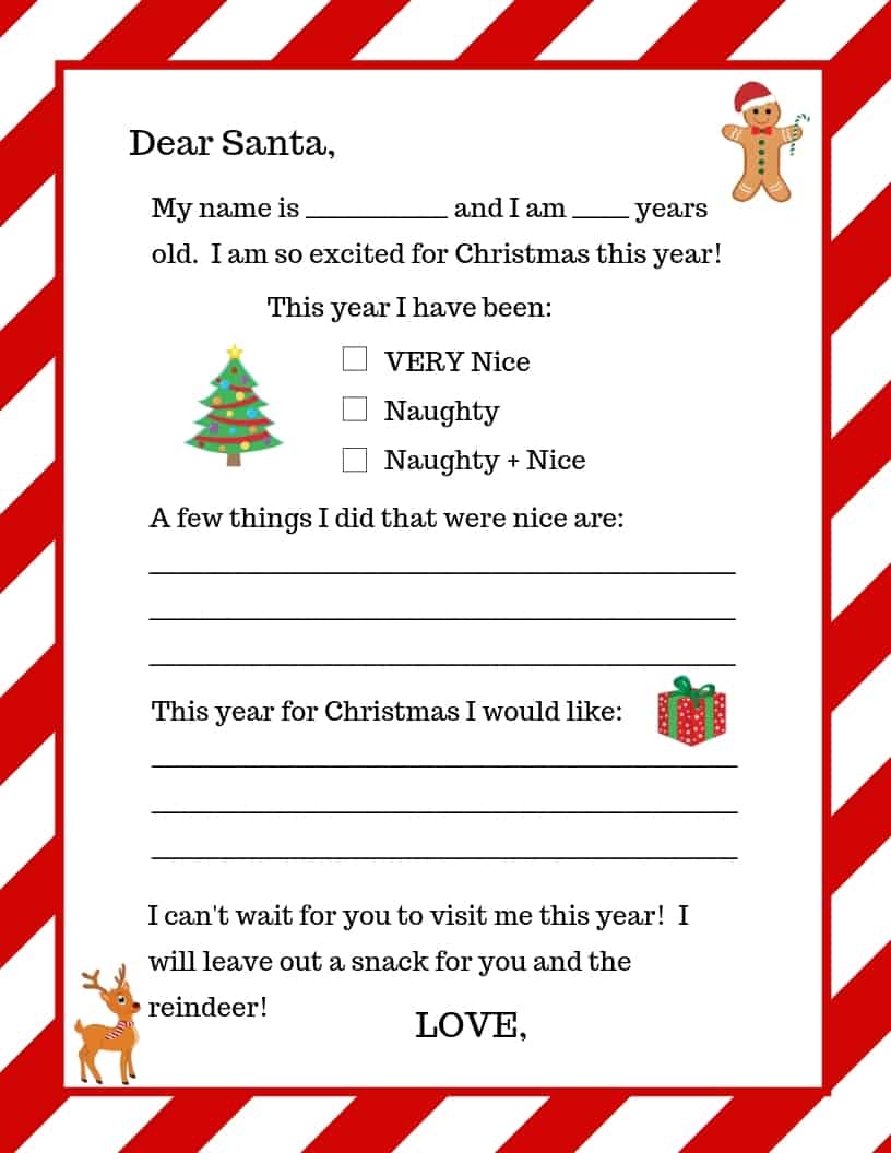 Free Printable Letter To Santa Free Printable Letter To Santa