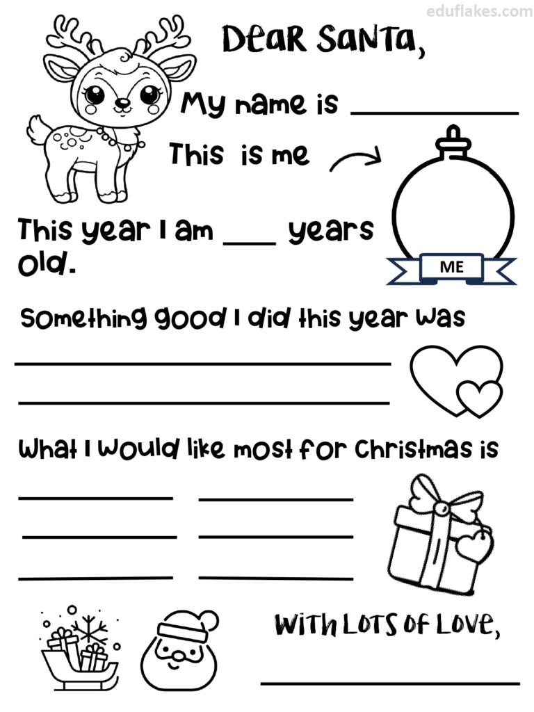 Write To Santa Free Printable Letter Templates For Kids Eduflakes Write To Santa Free Printable Letter Templates For Kids Eduflakes