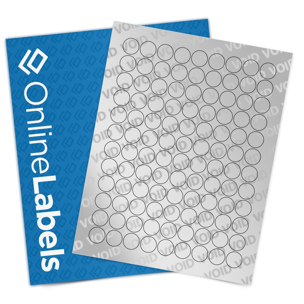 0 75 Circle Labels Void Silver Polyester OL5275VS