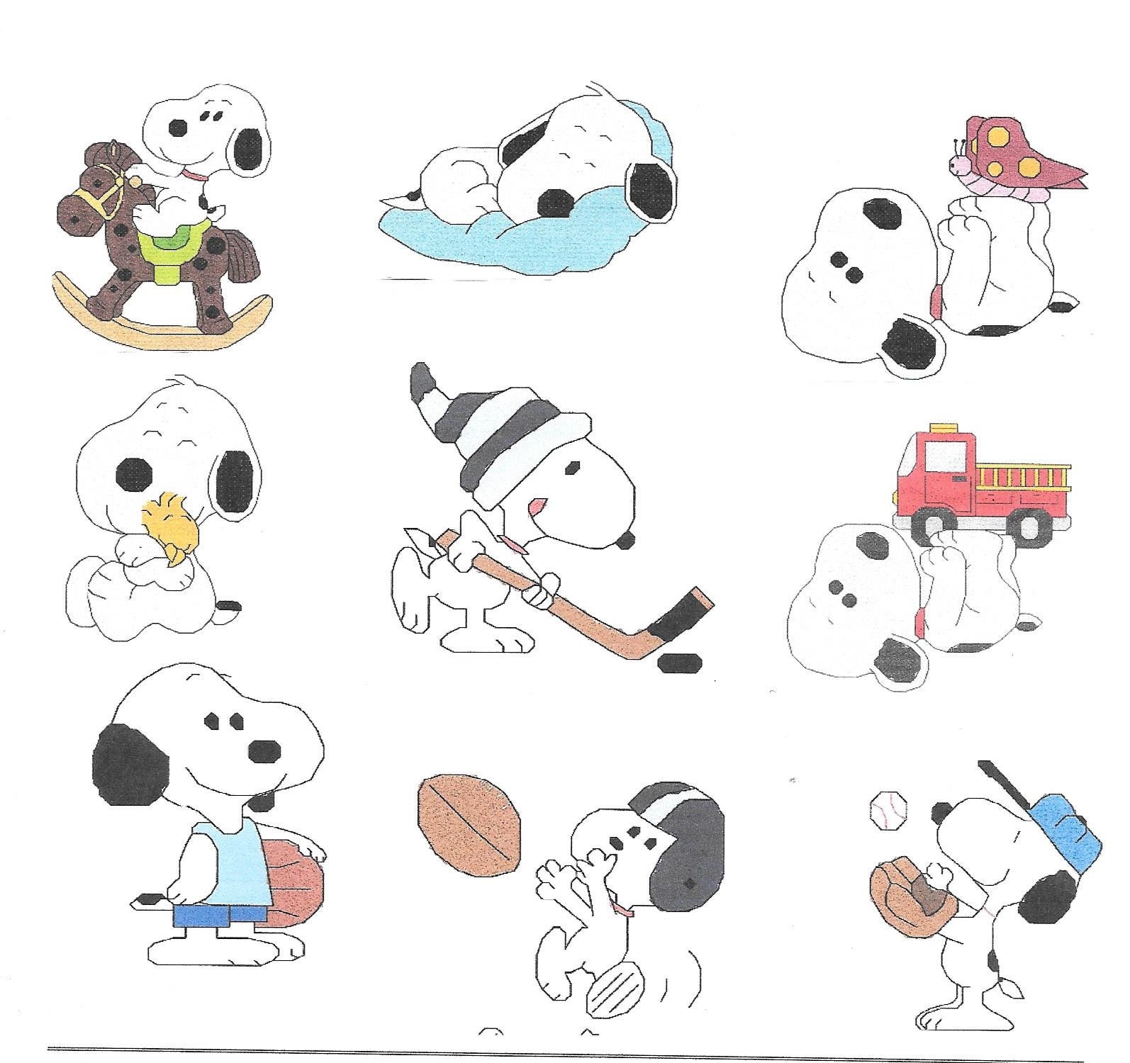 10 Different Small Snoopy Cross Stitch Pattern Digital Download Etsy