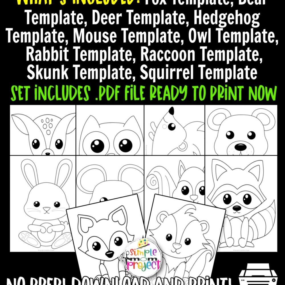 10 Woodland Animal Printable Templates For Kids Simple Mom Project Store