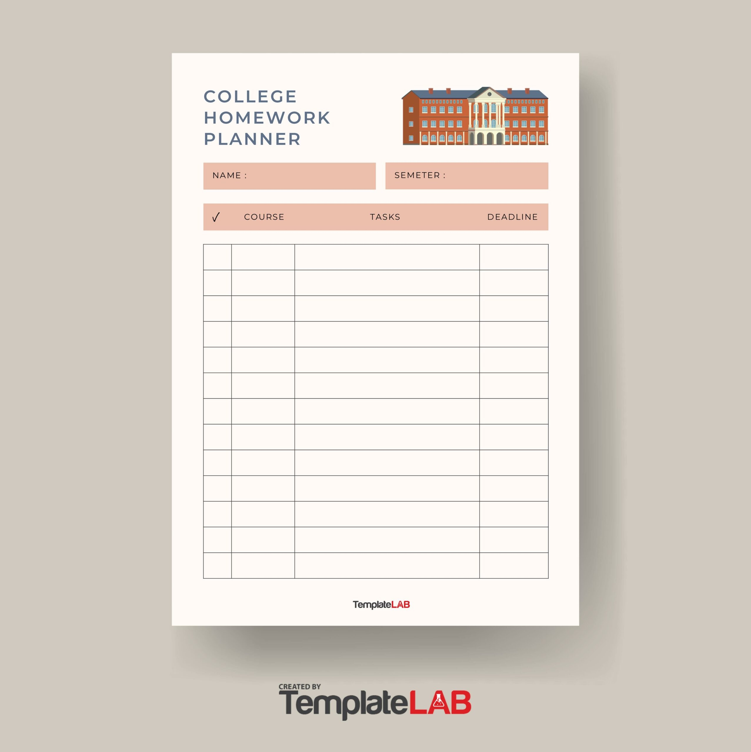 15 Printable Homework Planners PDF Word Excel TemplateLab
