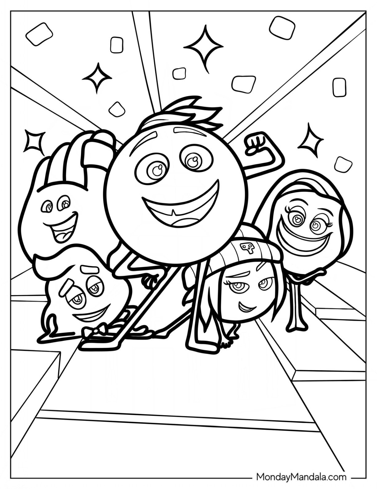 20 Emoji Coloring Pages Free PDF Printables 