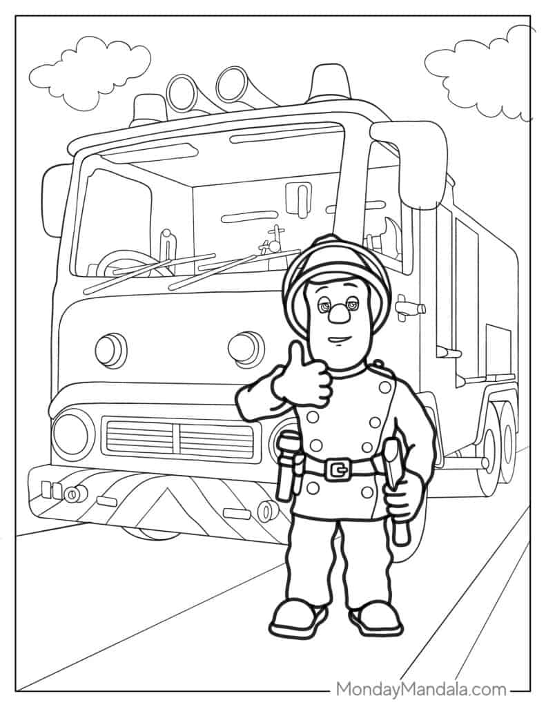 20 Firefighter Coloring Pages Free PDF Printables 