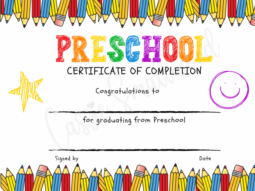 20 Preschool And Kindergarten Graduation Certificates FREE PRINTABLE Cassie Smallwood
