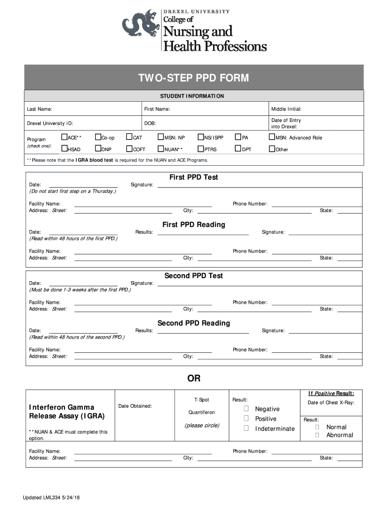 2018 2025 Drexel University Two Step PPD Form Fill Online Printable Fillable Blank PdfFiller