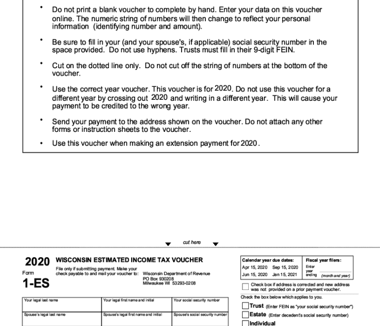 2020 2025 Form WI DoR 1 ES D 101 Fill Online Printable Fillable Blank PdfFiller