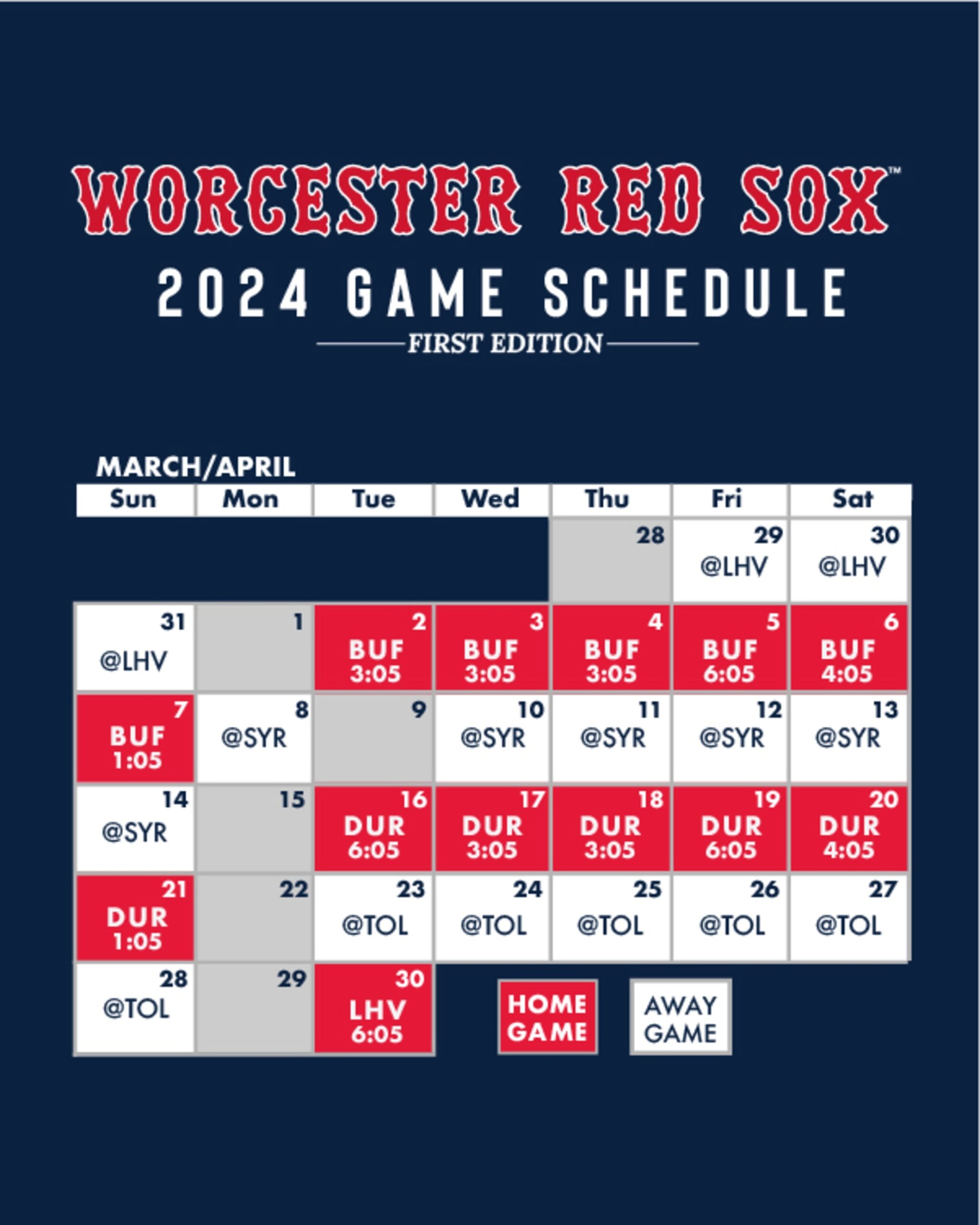 2024 WooSox Schedule Red Sox