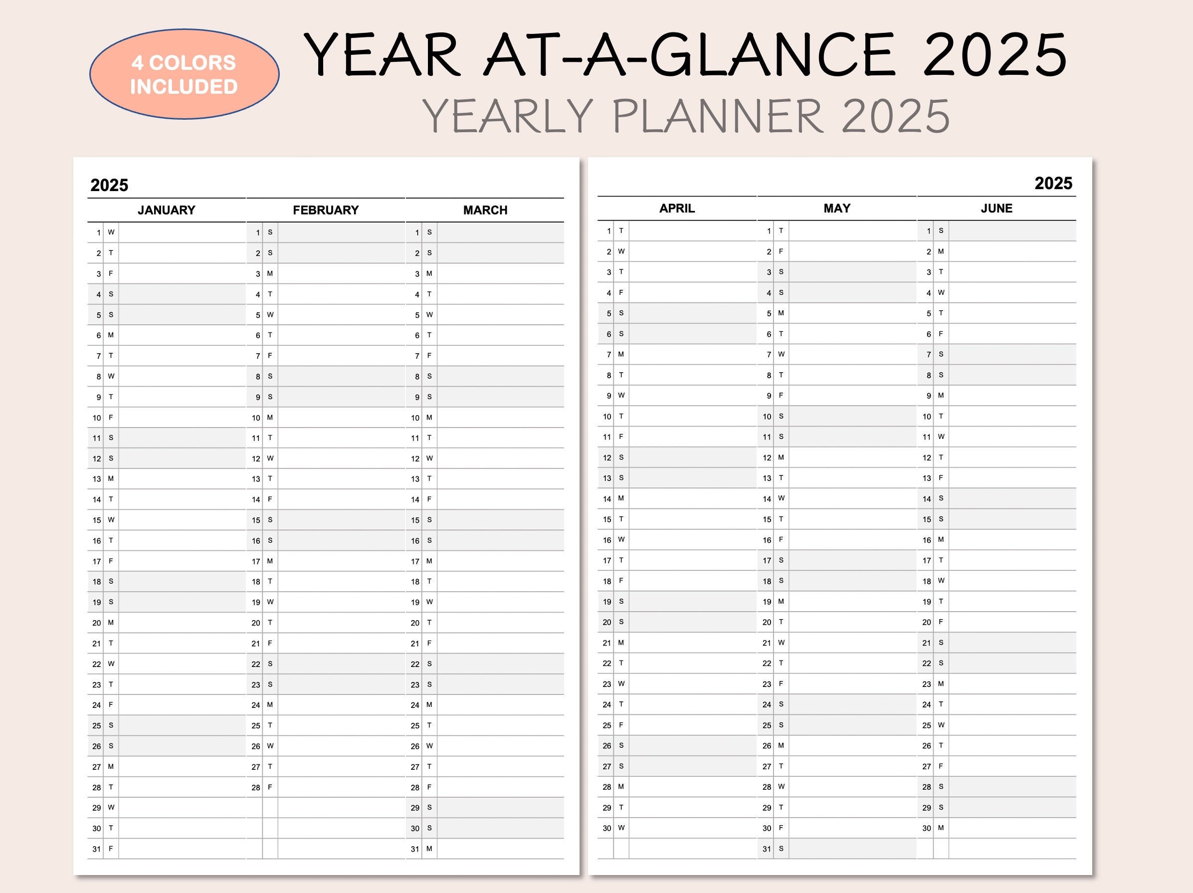 2025 Planner Free Download Etsy UK