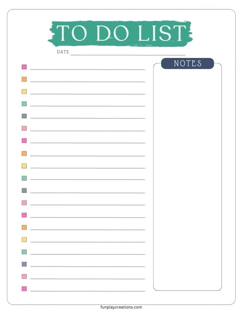 Free To Do List Printable