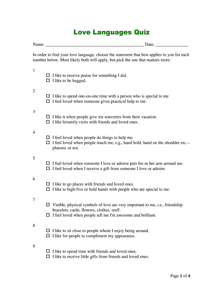 5 Love Languages Test Pdf Fill Out Sign Online DocHub
