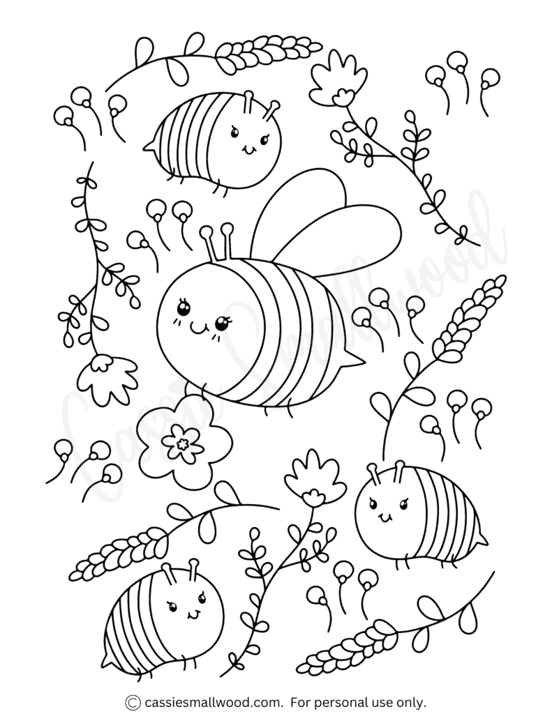 Bumble Bee Coloring Page Printable