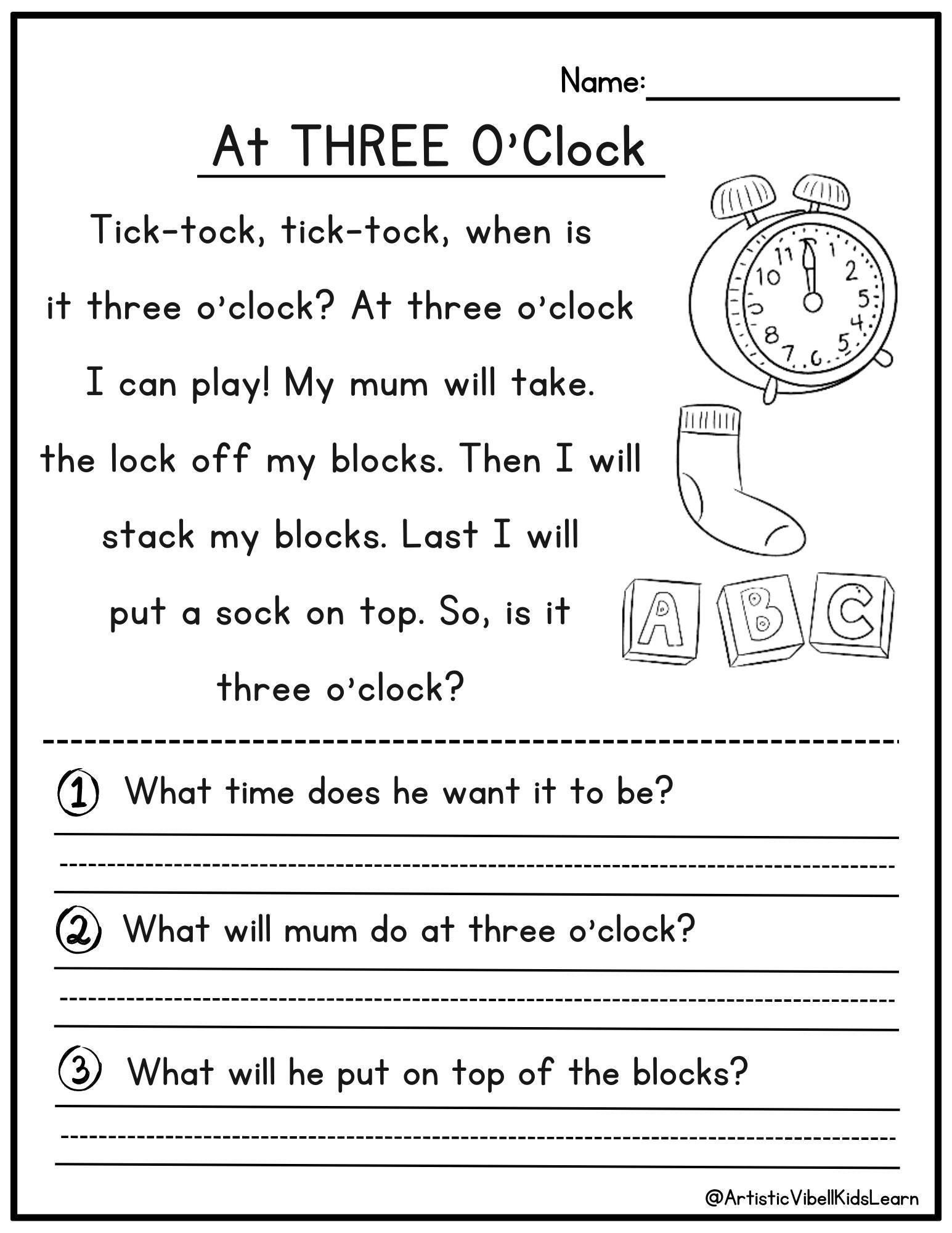 50 Kindergarten 1st Grade Reading Comprehension Passages Worksheets Sentences Reading Worksheet Fluency Worksheet English Passage Etsy