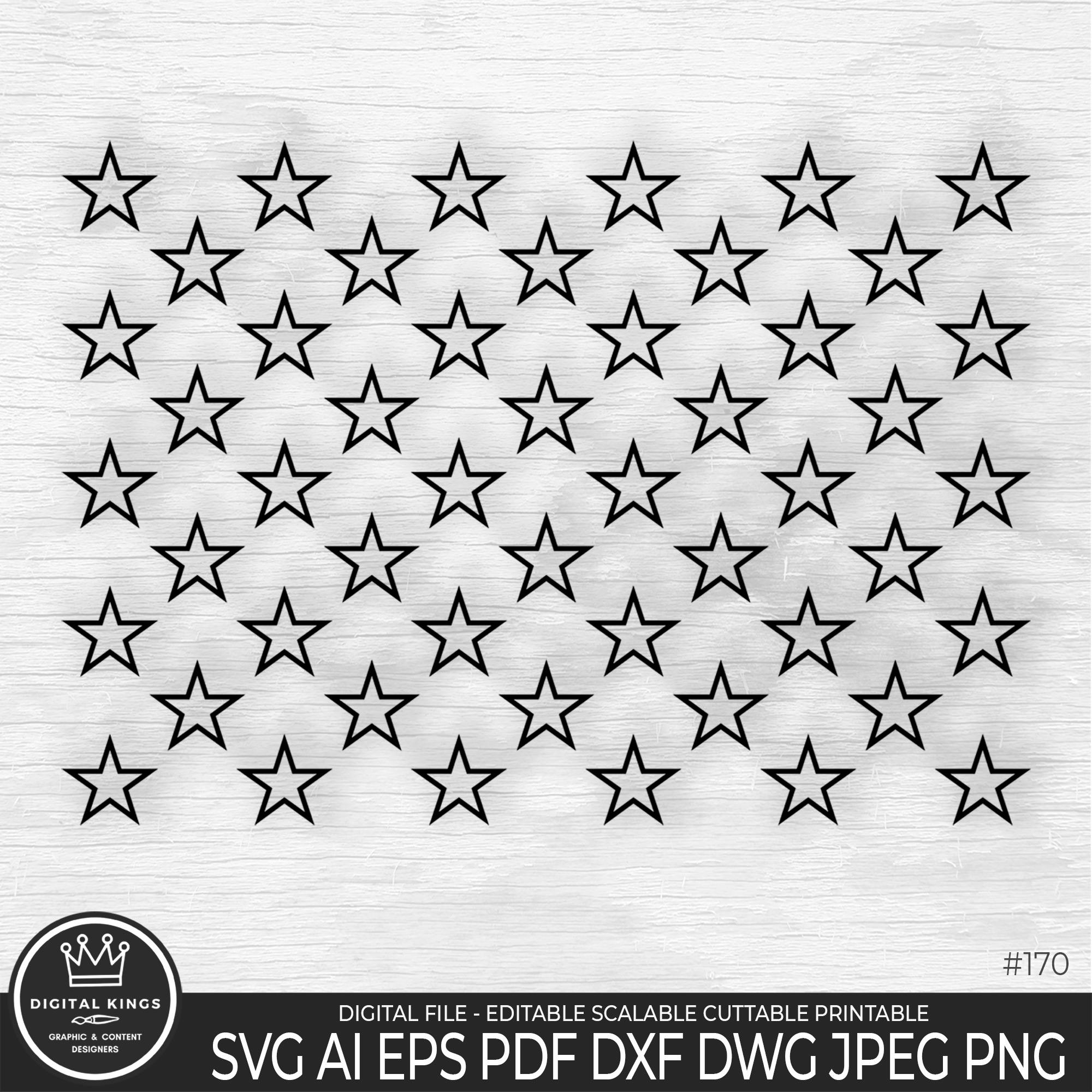 Printable American Flag Star Template