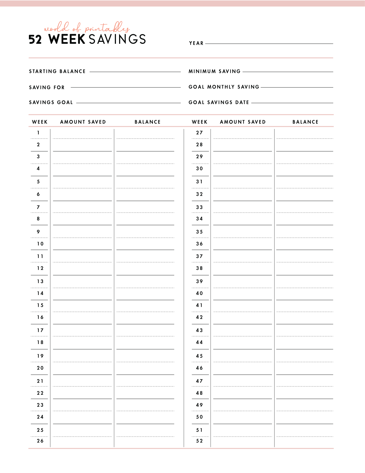 52 Week Money Challenge
