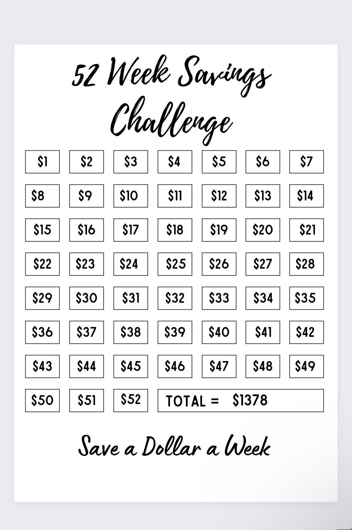 52 Week Saving Challenge saving Log saving Jar savings Challenge money Saving Challenge weekly Savings 52 Week Savings Challenge savings Etsy