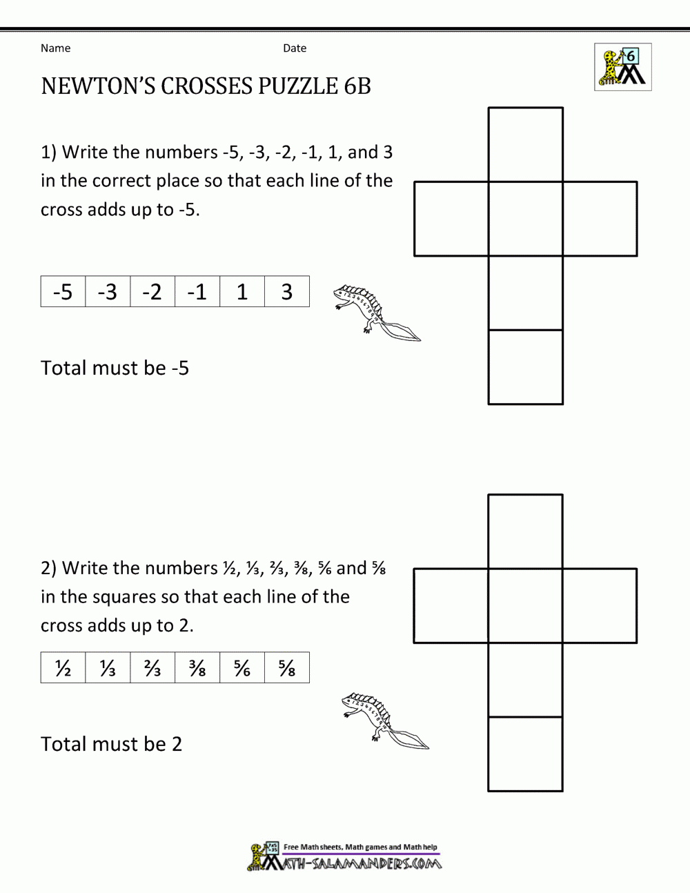 6th Grade Math Puzzles
