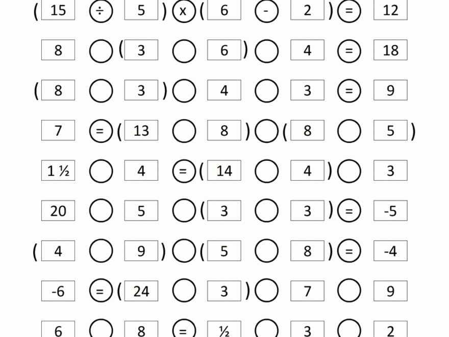 6th Grade Math Puzzles