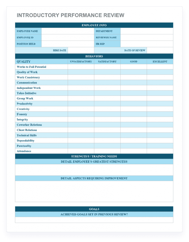 Free Printable Employee Evaluation Form