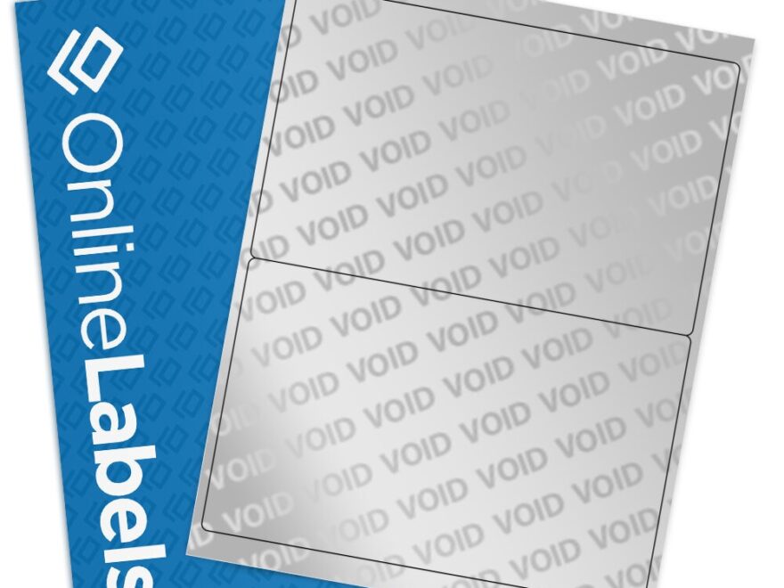 8 12992 X 5 ID Labels Void Silver Polyester OL159VS