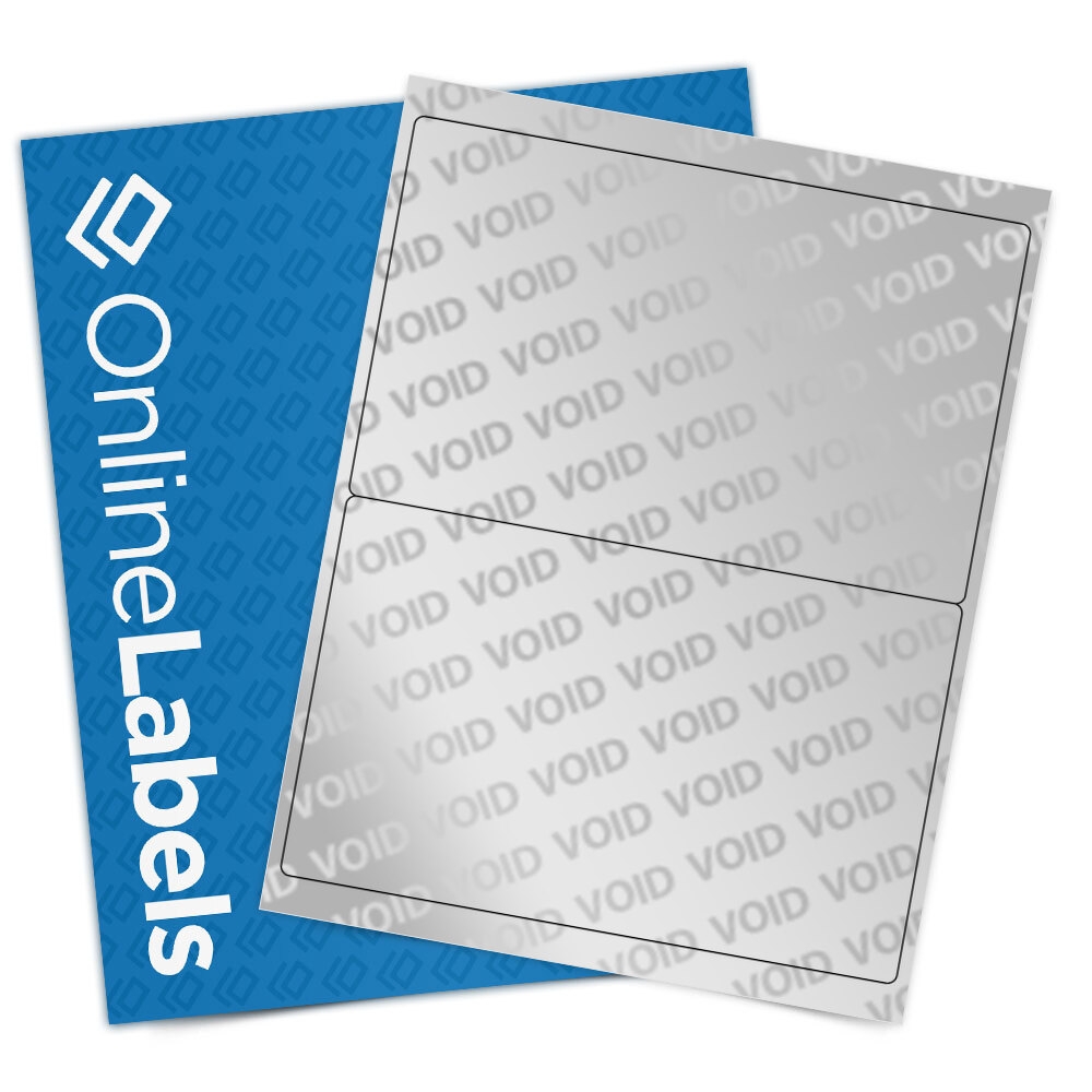 8 12992 X 5 ID Labels Void Silver Polyester OL159VS