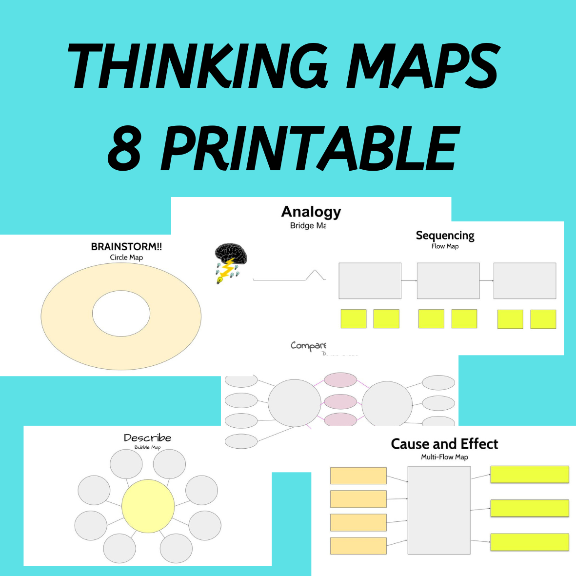 8 Maps For Thinking Brainstorming Printable Templates Made By Teachers
