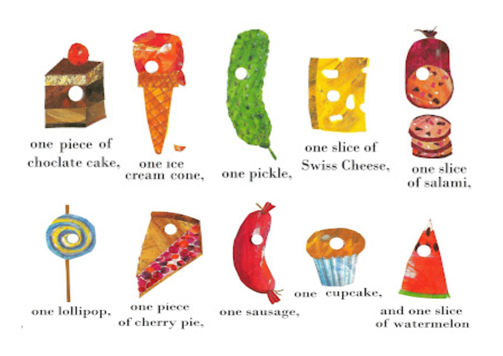 Printable Very Hungry Caterpillar Food