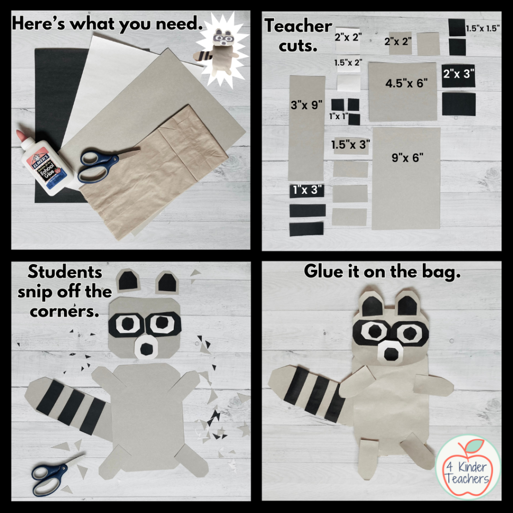 Kissing Hand Raccoon Puppet Template Free Printable