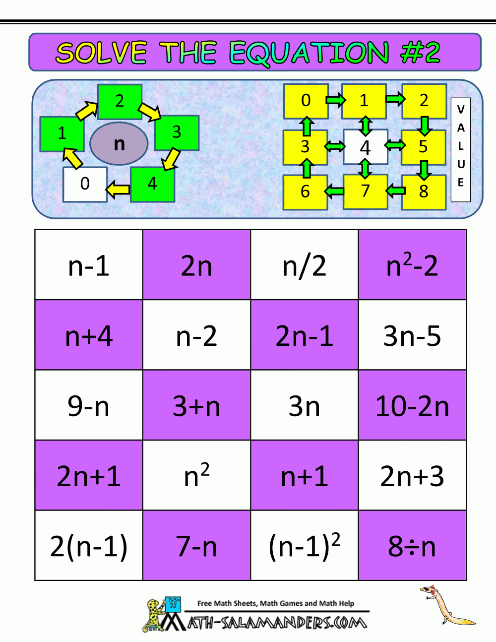 Math Games For Grade 7 Printable