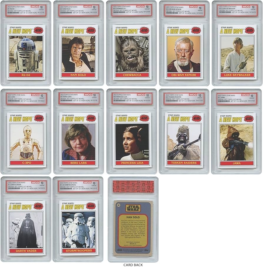 Amazon 1977 Star Wars Topps Cards 23 Topps Edition All Graded In Gem Mint 10 Condition Rare Complete Set Of All 12 Sports Outdoors