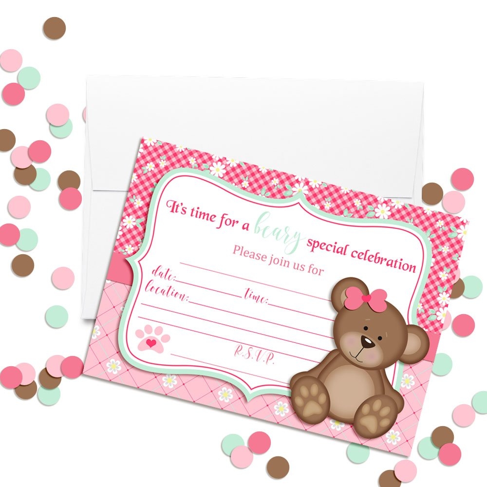 Amazon AmandaCreation Invitaciones De Fiesta De Cumplea os Para Ni as 20 Tarjetas De Relleno De 5 X 7 Pulgadas Con Veinte Sobres Blancos Hogar Y Cocina