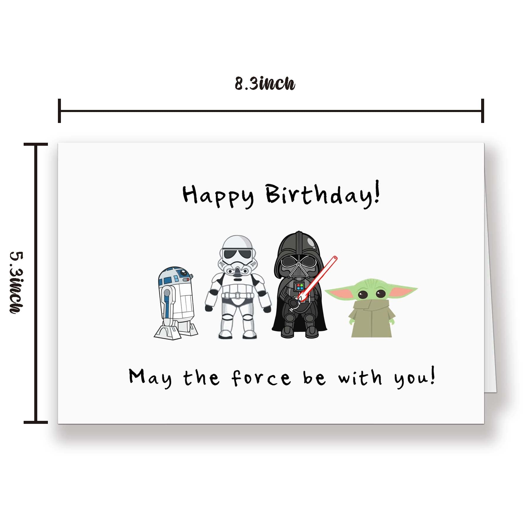 Amazon Lovely Movie Inspired Baby Yoda Birthday Card Cute Team Force Bday Card For Kids Him Her Funny Card Office Products