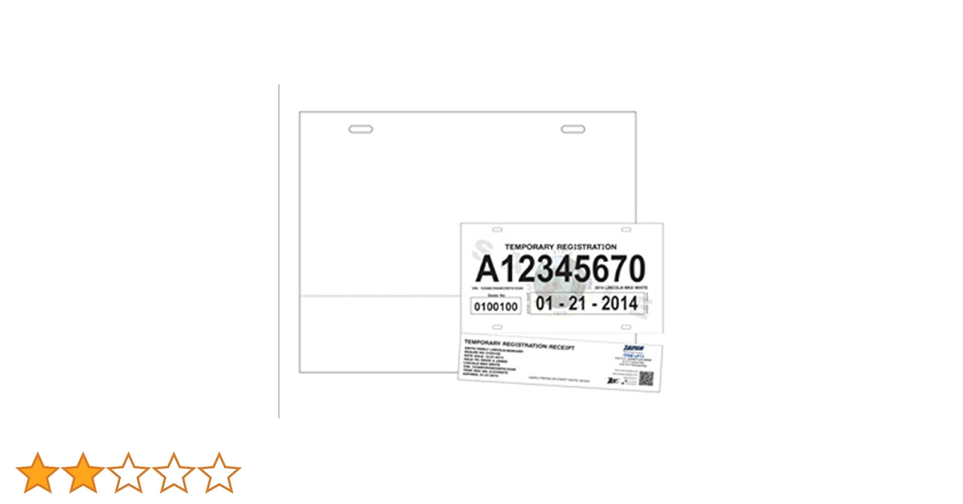 Amazon Print Ready License Plate No Tear Waterproof 6 X 11 1 UP On 8 1 2 X 11 White Synthetic 8 Mil Paper 25 Sheets Office Products