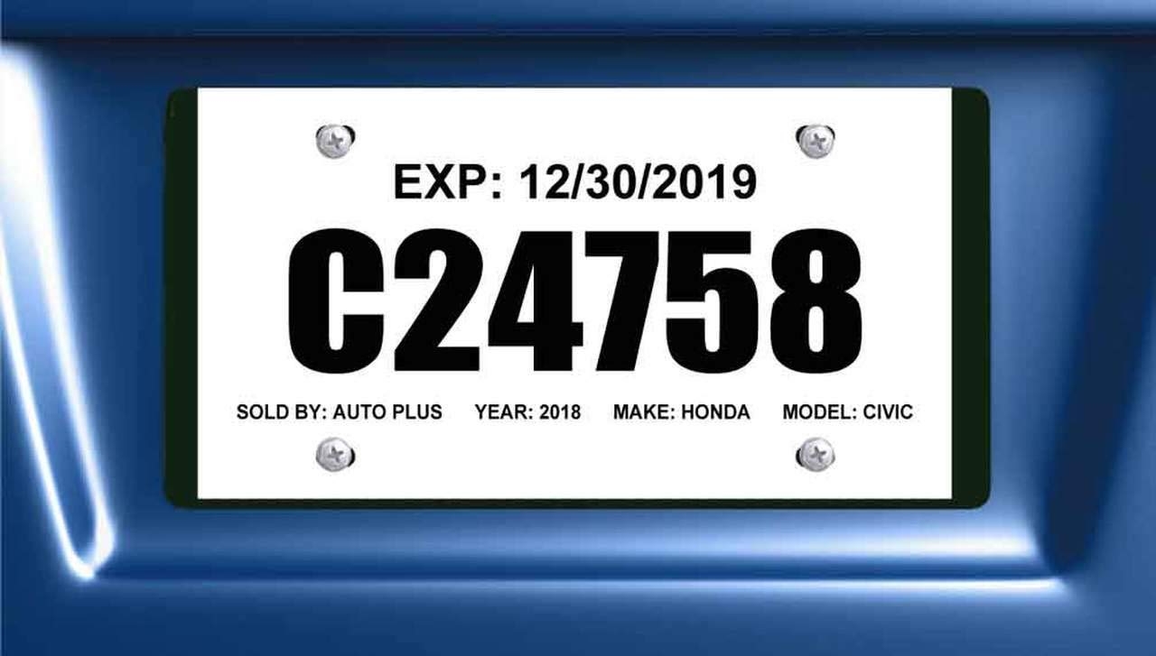 Blank Printable Temporary License Plate Template