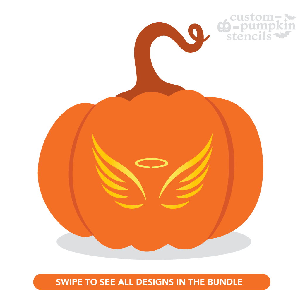 Angel Pumpkin Carving Stencil Custom Pumpkin Stencils 2025