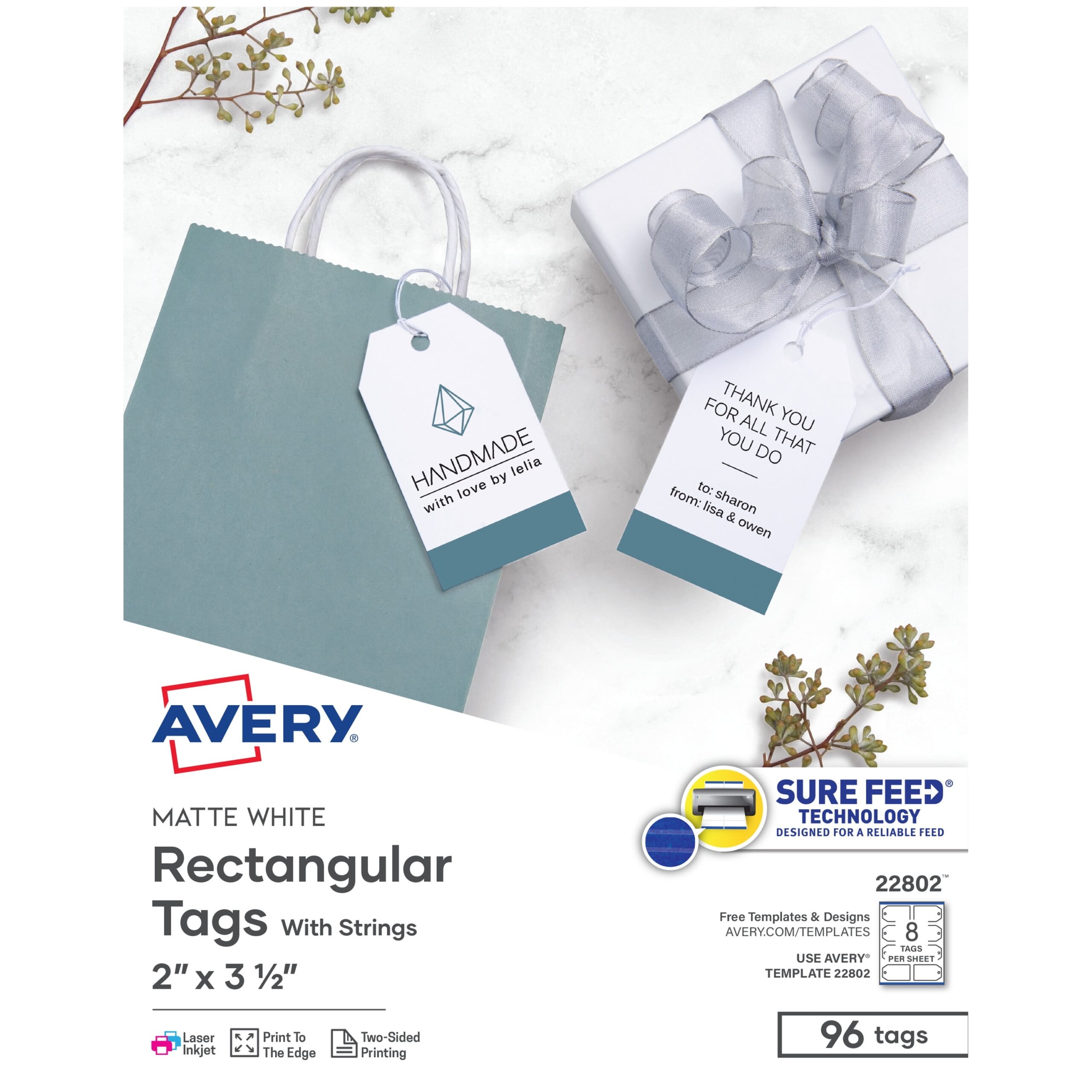 Avery Paper Label Name Tags Printable Blank Gift Tags With Strings 2 X 3 5 Walmart
