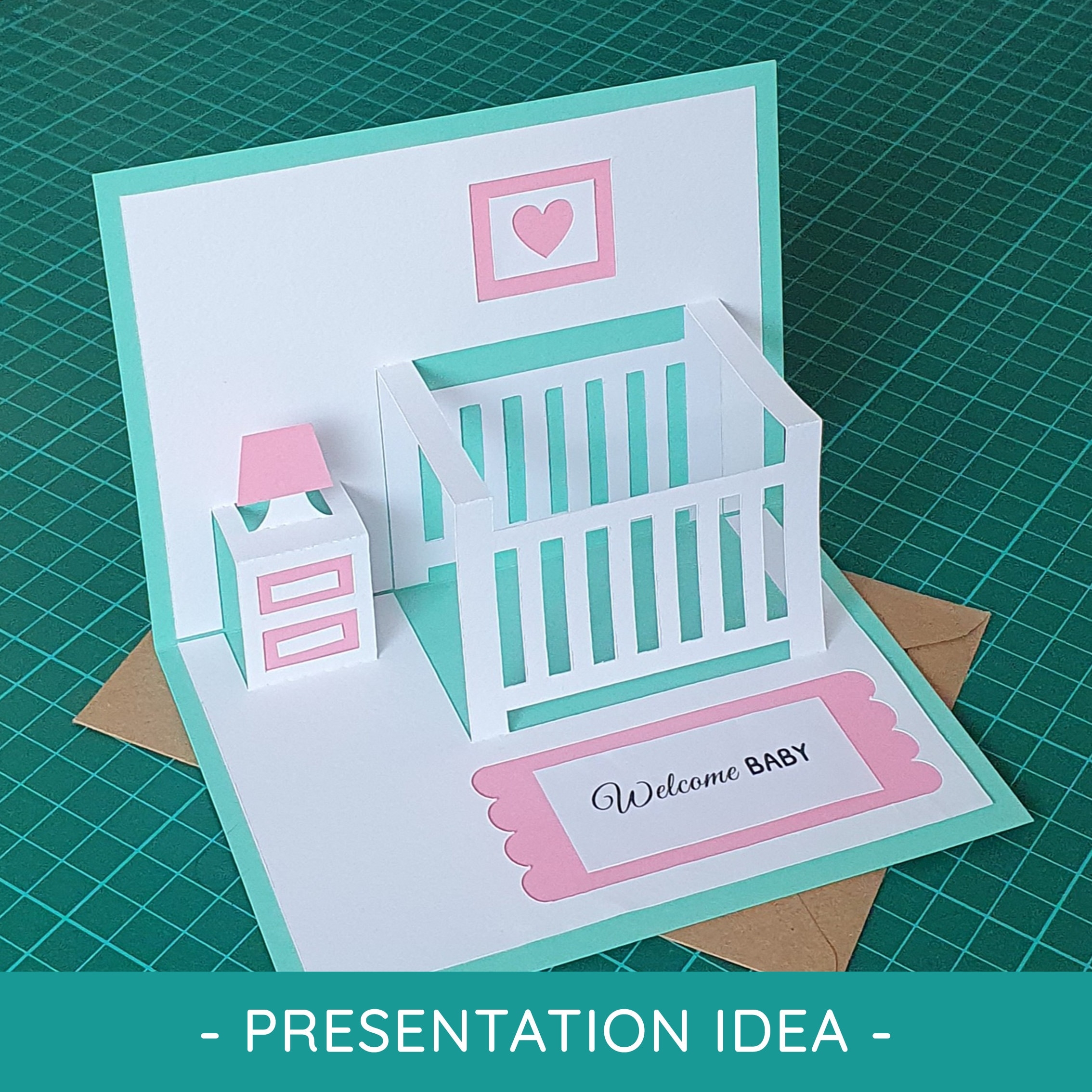 Baby Room Printable Pop up Card Design DIY Kirigami Template Kit As Digital Download Etsy