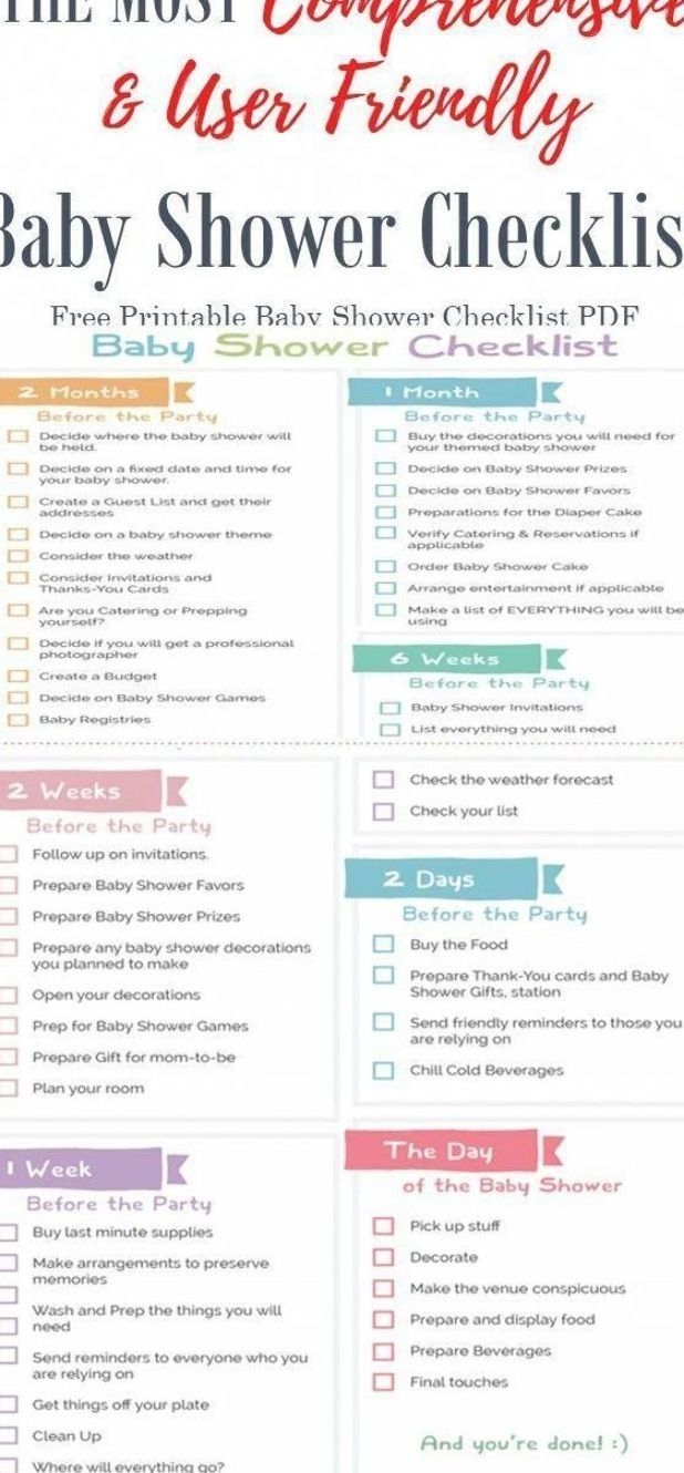 Baby Shower Checklist Free Printable Planner