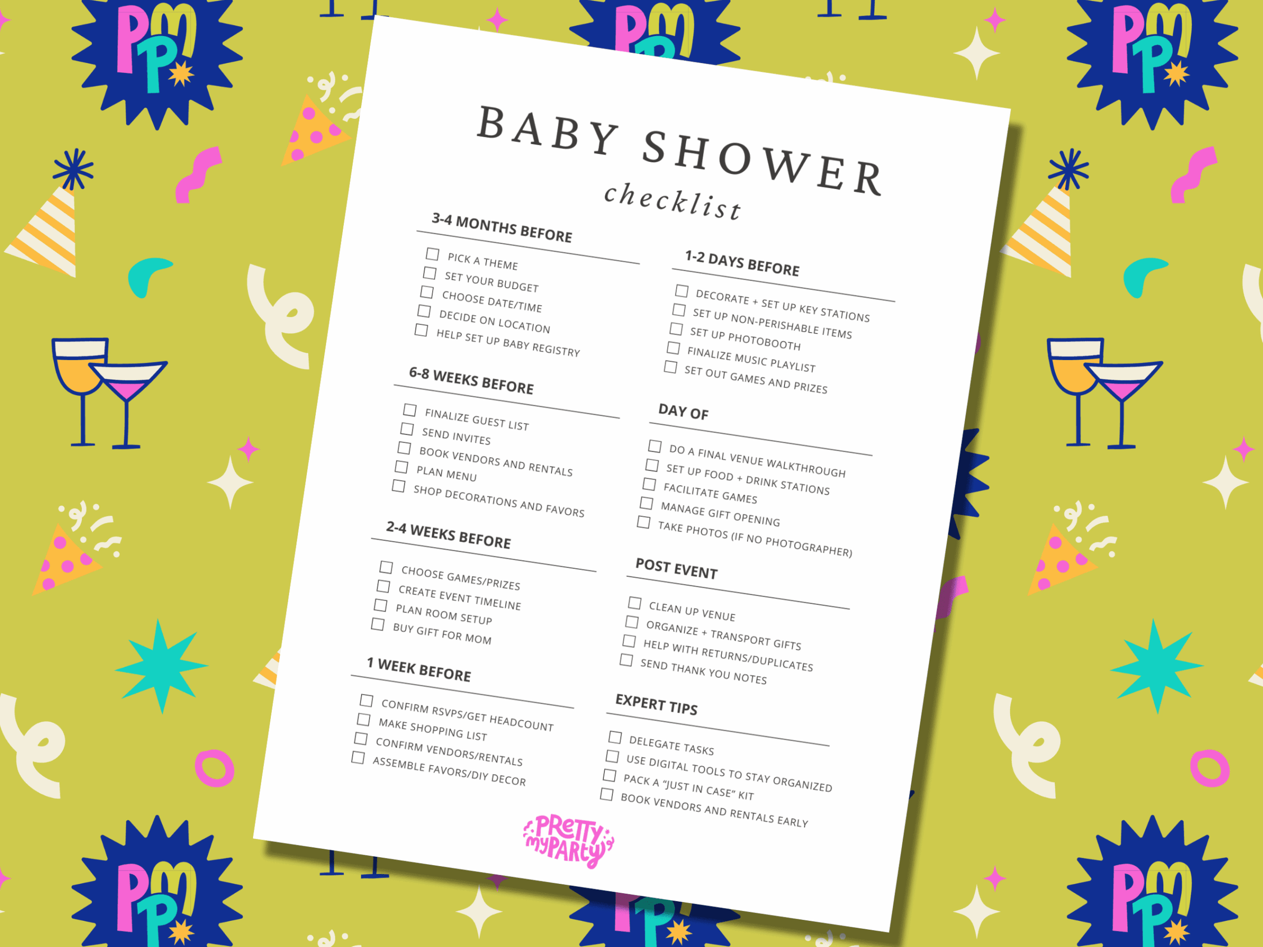 Free Printable Baby Shower Planning Checklist