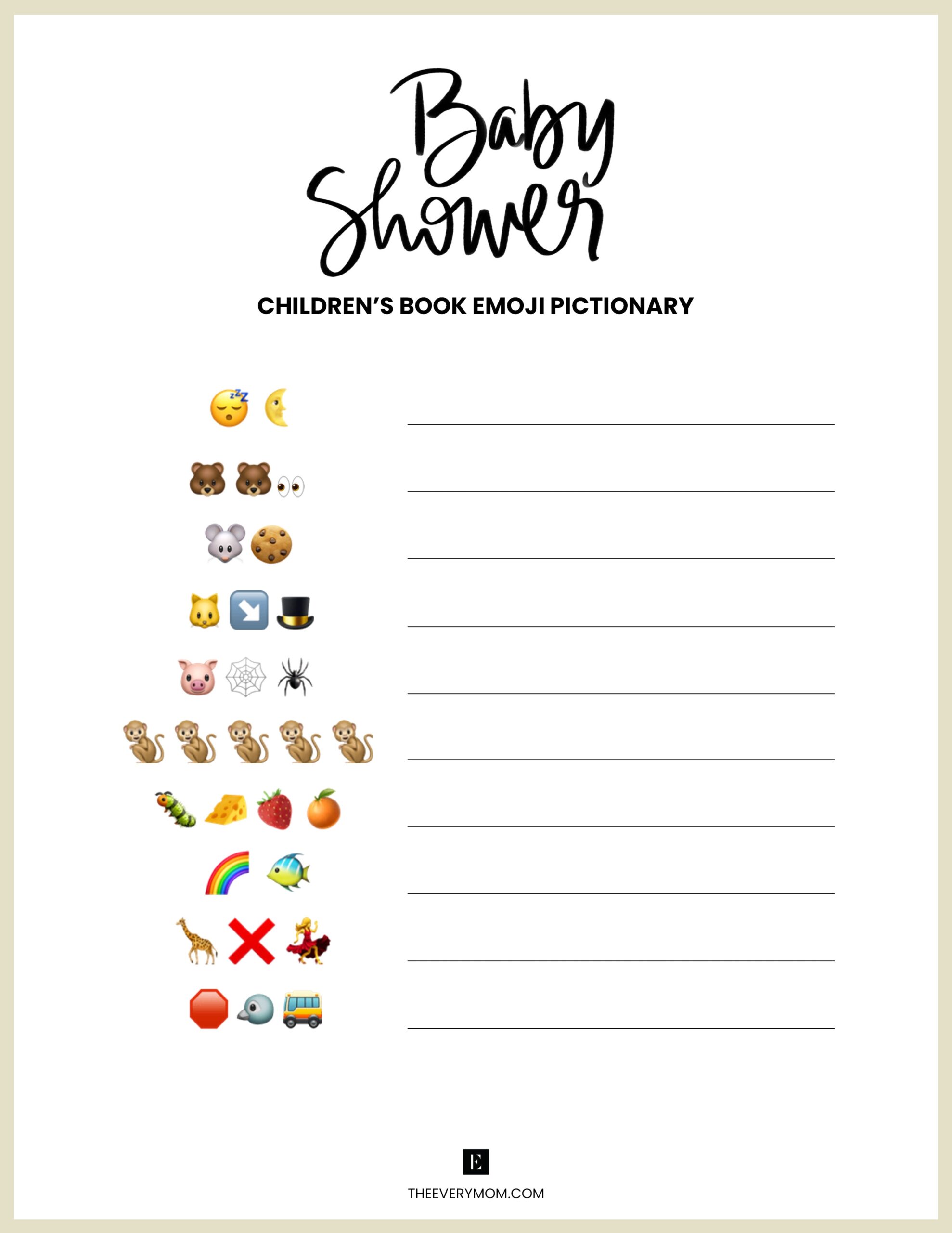 ChildrenS Book Emoji Pictionary Free Printable