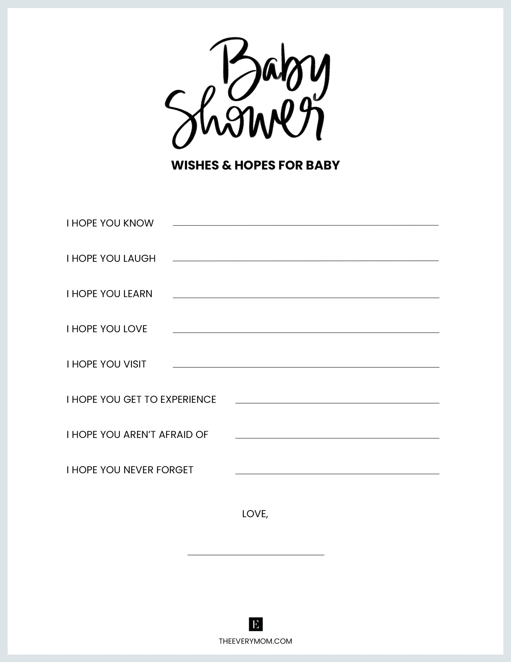 Free Printables For Baby Shower Free Printables For Baby Shower