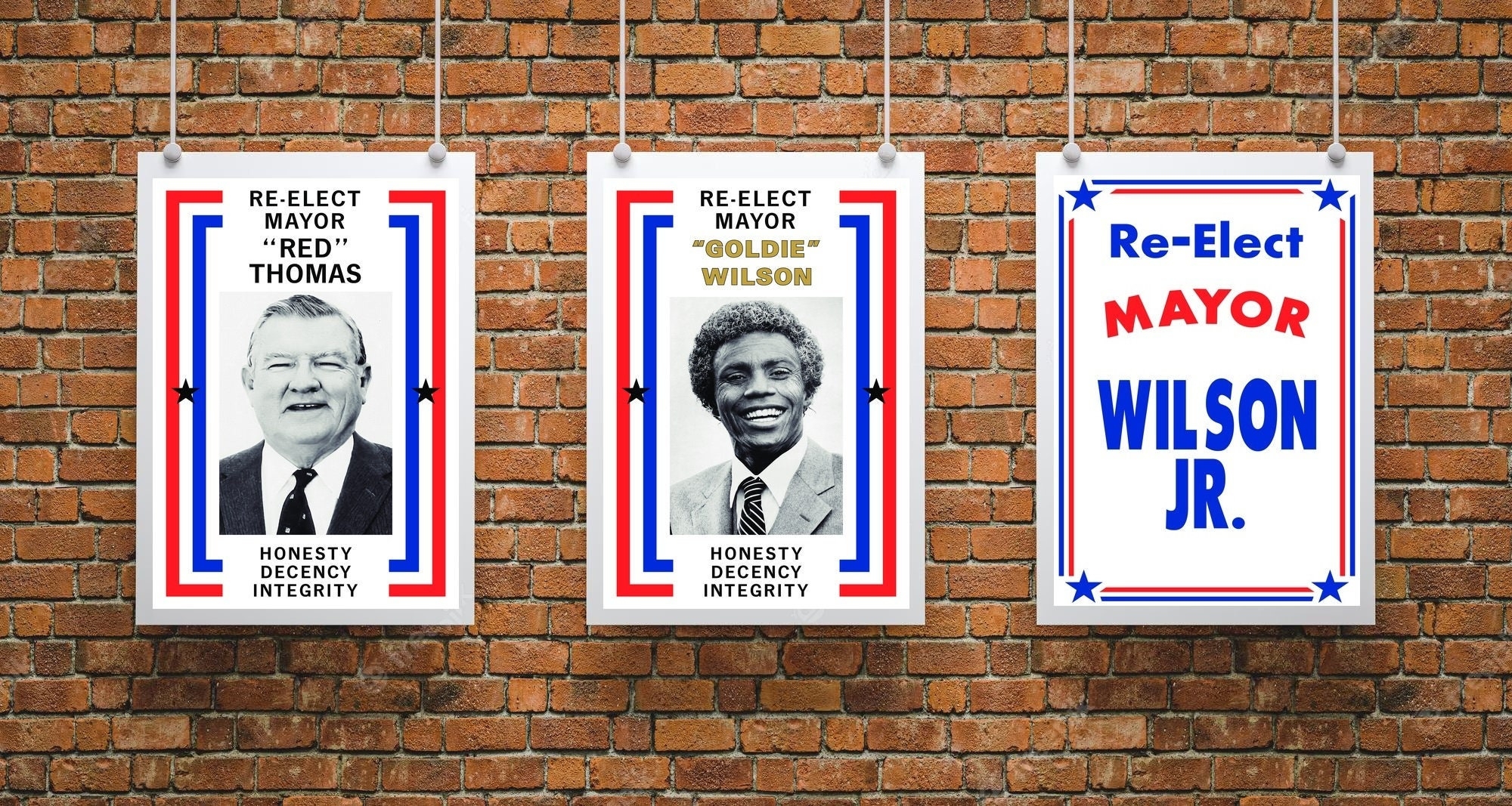 Back To The Future Mayor Goldie Wilson Red Thomas Goldie Wilson III Poster A4 A3 Set Etsy