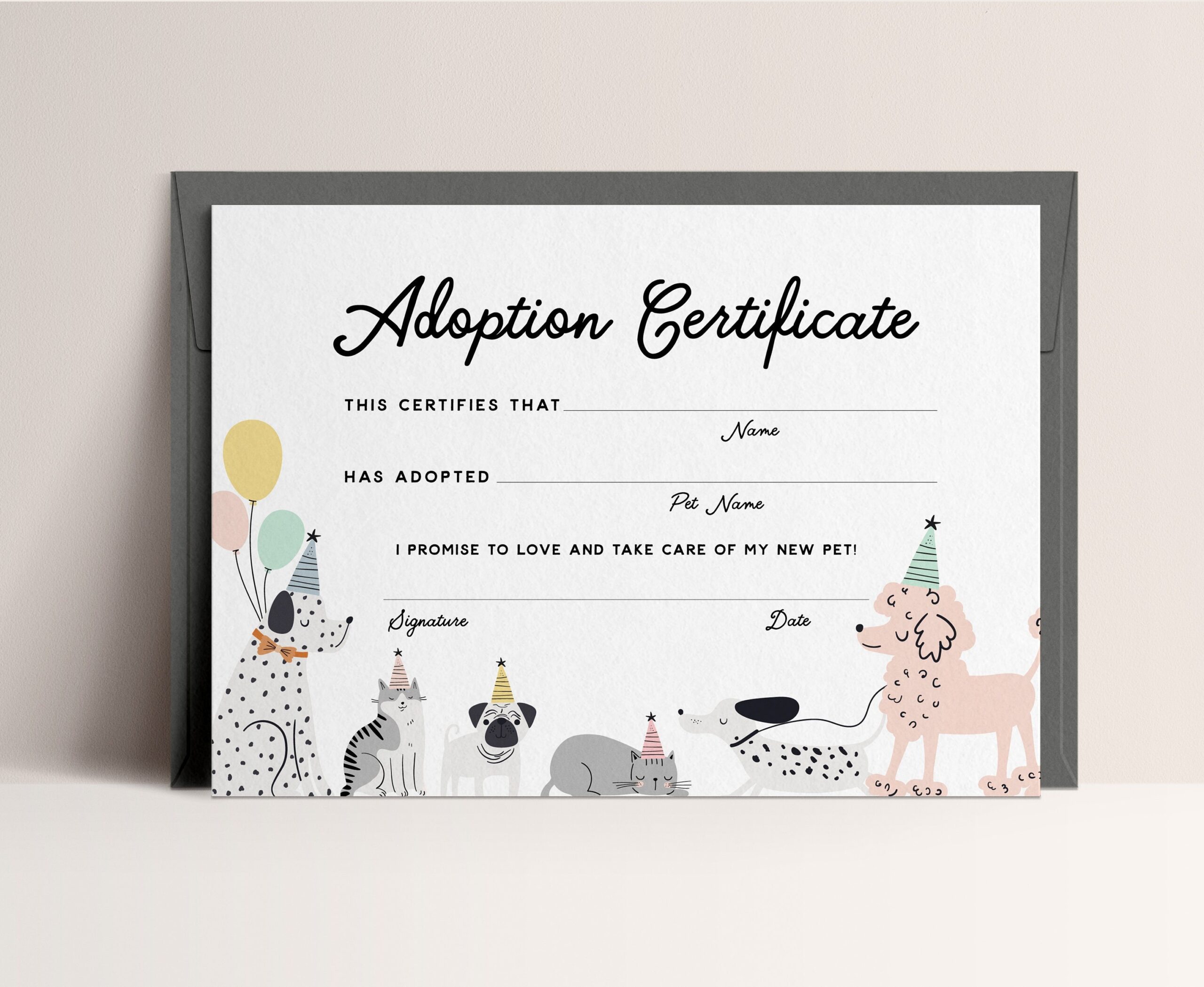 Beanie Boo Adoption Certificate Etsy