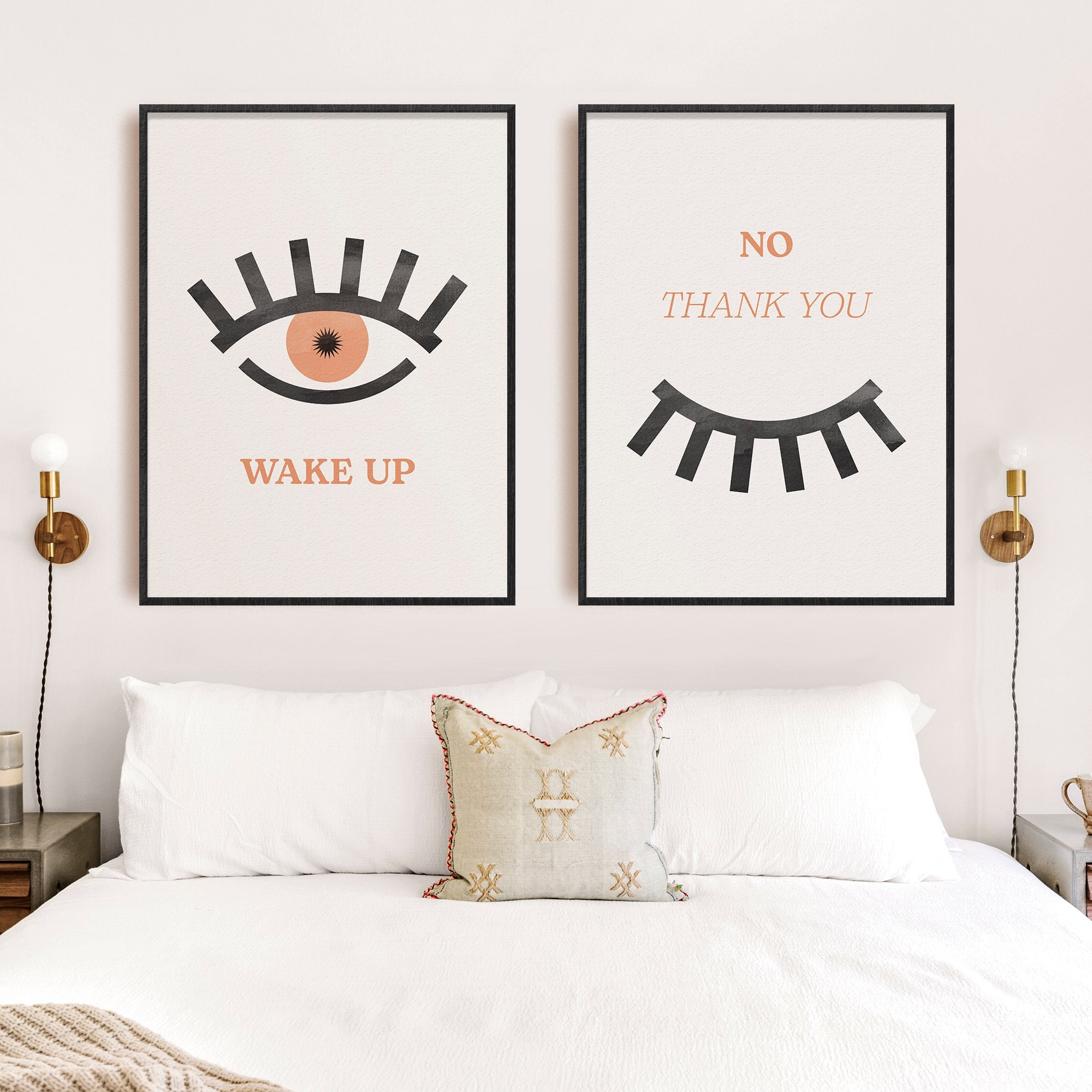 Bedroom Wall Decor Over The Bed Printable Wall Art Above Bed Decor Set Of 2 Prints Master Bedroom Wall Decor Instant Download Etsy