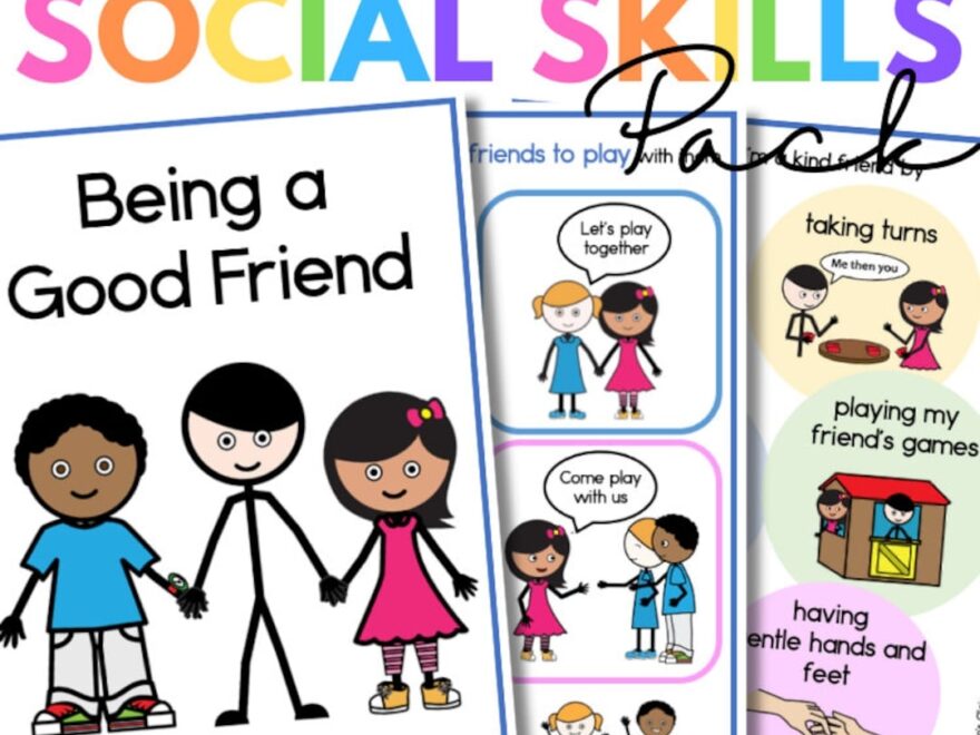 Being A Good Friend Social Skills Story Pack With 4 Friendship Activities Homeschool Making Friends Autism Printable AAC For Kids Worksheets Etsy