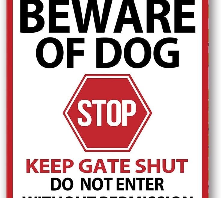 Beware Of Dog Signs For Fence Warning Tin Sign Beware Of Dog Do Not Enter Home Kitchen Farm Garden Garage Wall Decor 12x8inch