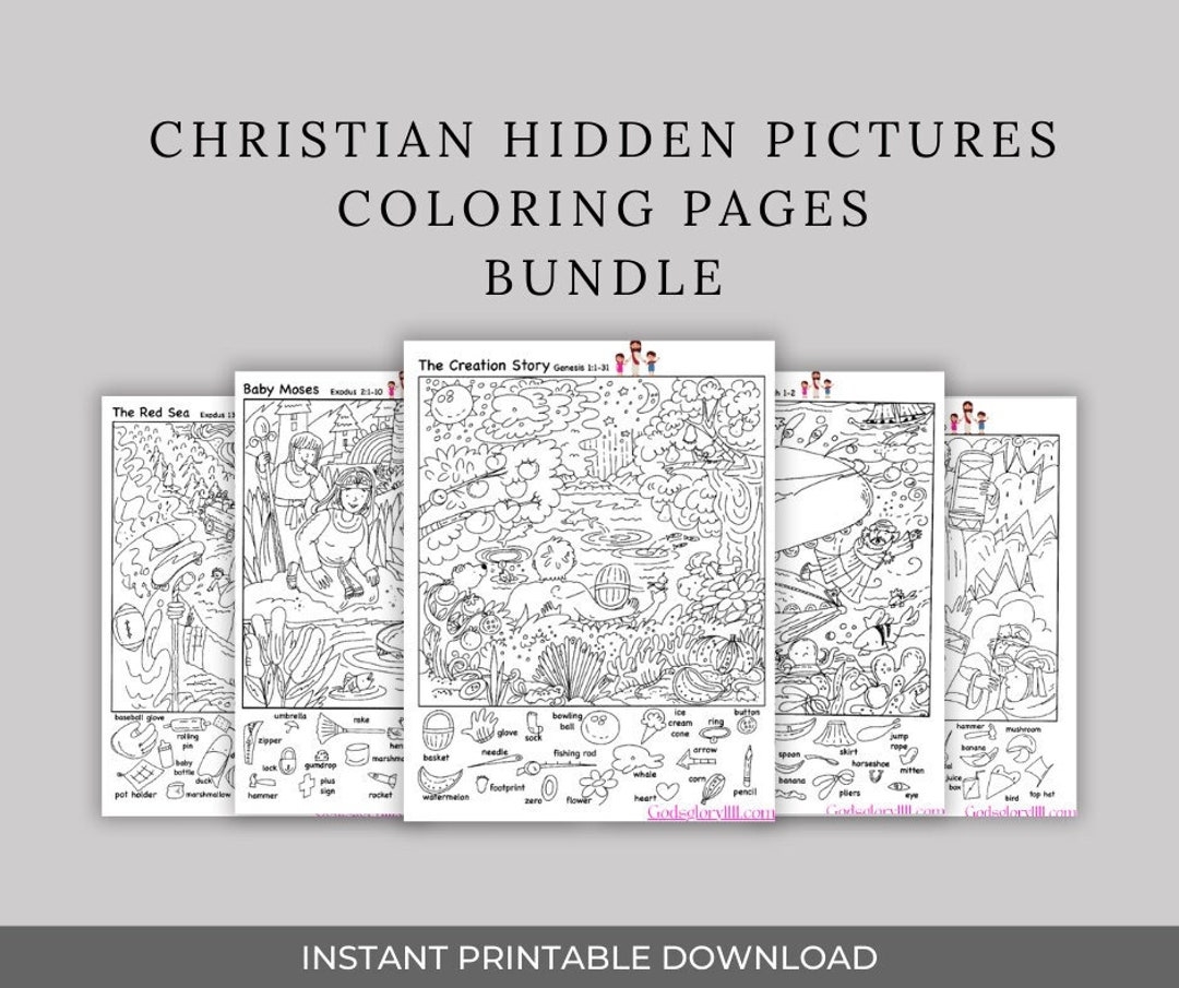 Hidden Pictures Printables For Kids Christian