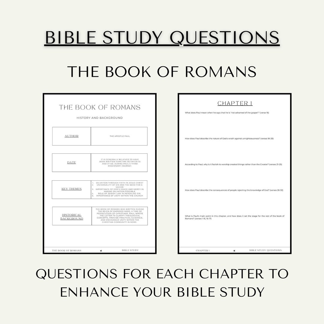 Bible Study Of Romans Bible Study Questions Bible Study Printable Bible Study Guide Bible Study Goodnotes Bible Study Tools Etsy