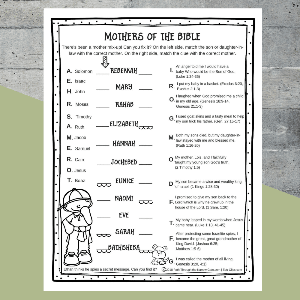 Free ChildrenS Bible Lessons Printables