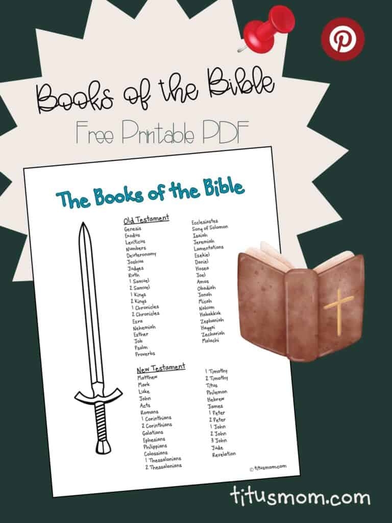 Books Of The Bible Reference Free Printable